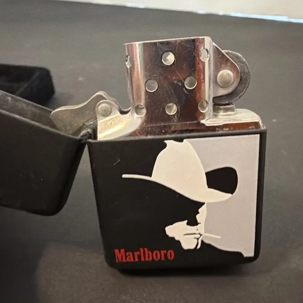Vintage 1998 Marlboro Man Cowboy Black Matte Zippo Lighter